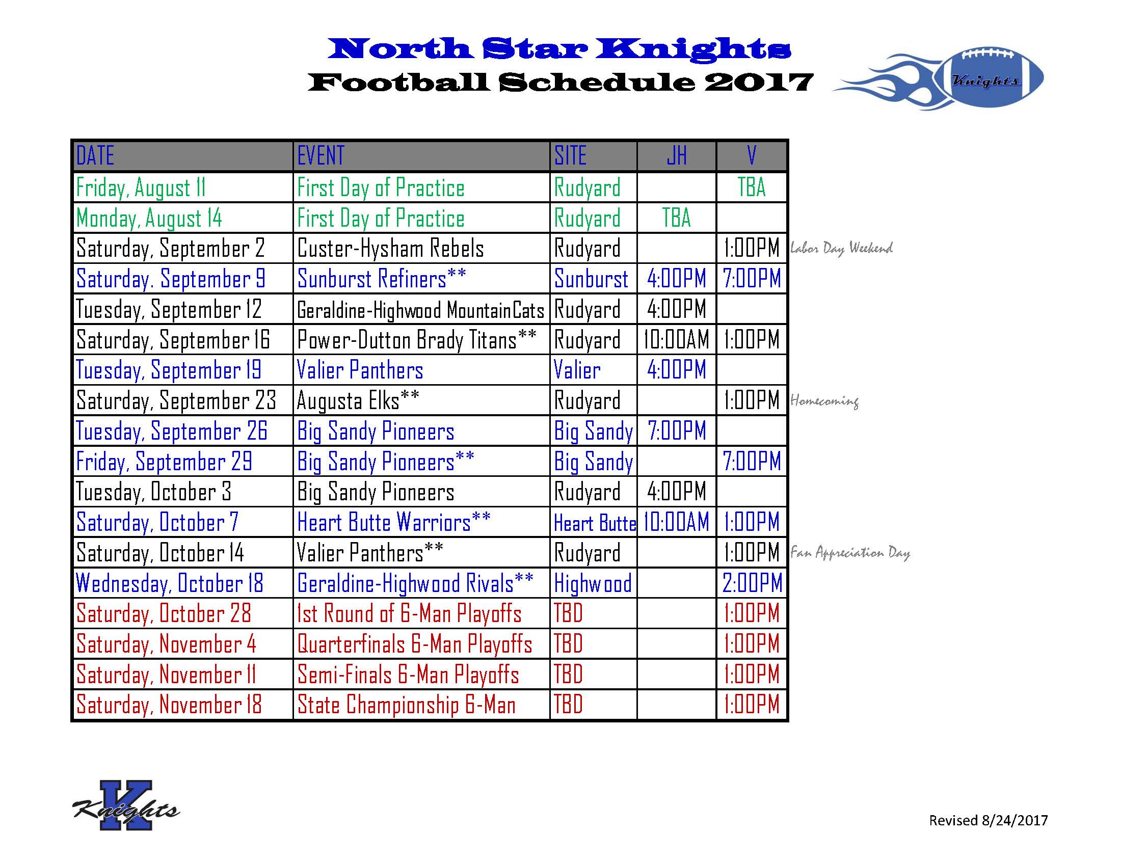 Football Schedule